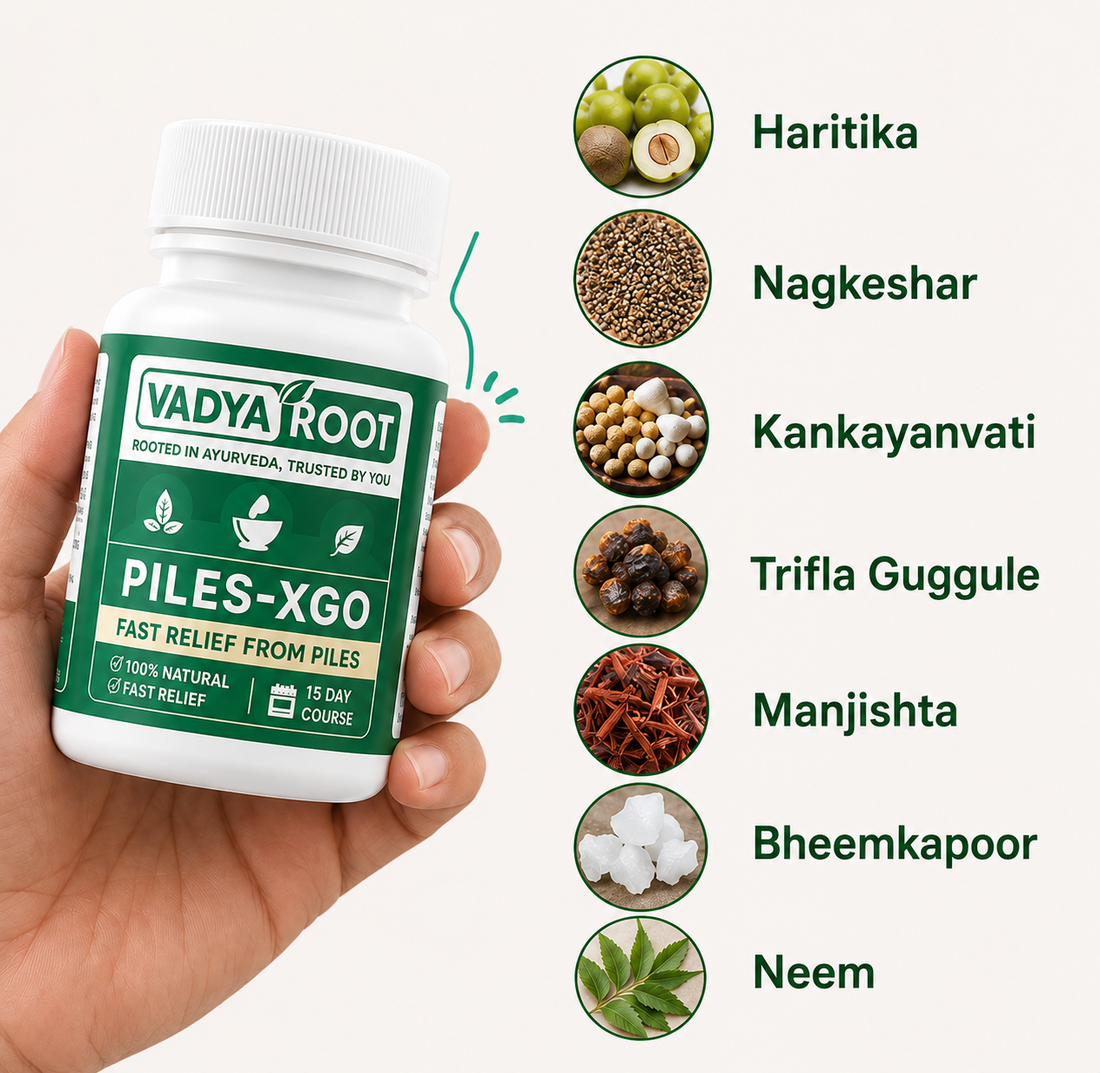 Vadyaroot Piles-XGO 30 Day Ayurvedic herbal supplement for piles relief