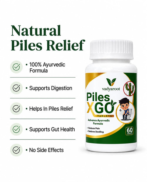 Vadyaroot Piles-XGO Tablet  | 100% Ayurvedic Herbal Supplement | 30 Day Pack